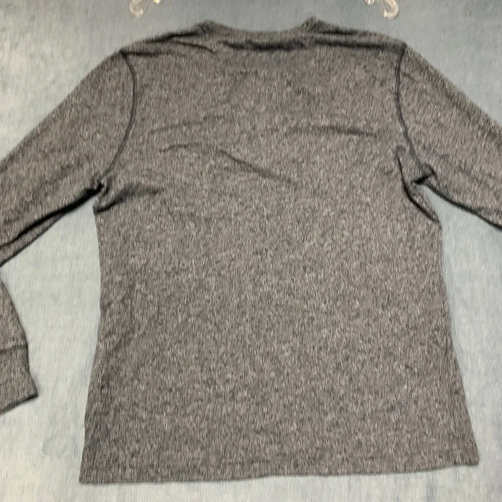 Banana Republic Henley Shirt Mens Medium Heather Gray Long Sleeve Casual Wear